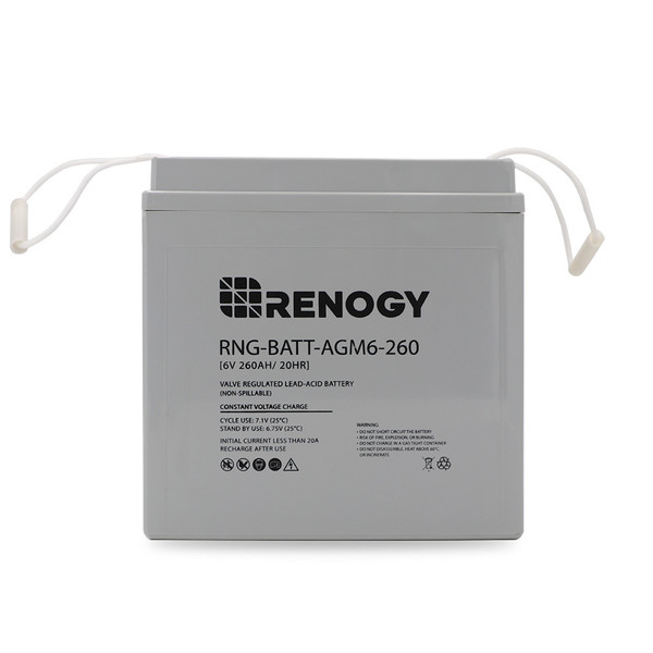 Renogy Deep Cycle Agm Battery 6 Volt 260ah Renogy Solar