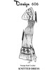 Knitted Dress Pattern, long with shoulder straps, mail order design 606
