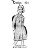 Knitted Coat Pattern, Raglan Sleeve Design 824