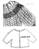 Illustration of crochet baby jacket with layout chart