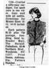 Mail Order Design 7158, Crocheted Cardigan Pattern Newspaper Advertisement