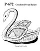 Crochet Swan Basket Pattern, Mail Order No 620