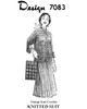 Knitted Two Piece Suit Pattern, Jacket and Skirt Design 7083, Mail Order