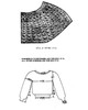 Knitting pattern stitch illustration and layout chart for knitted top Design 841
