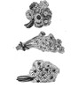 Illustration of three crocheted flowers