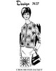 Crocheted Sweater Jacket with Flower Embroidery, Design 7437
