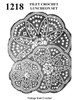 Filet Crocheted Flower Luncheon Set Design 1218
