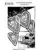 Hearts Entwined Filet Crochet Chair Doily Pattern Set, Mail Order No E-1121