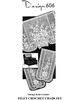 Filet Crochet Flower Vase Chair Doily Pattern Design 606