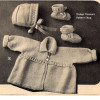 Vintage Baby Set Knitting Pattern Jacket Bonnet Booties