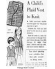 Mail Order Pattern No 5535, Knitted Childs Vest Newspaper Advertisement