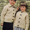 Kids Vintage Cardigan Knitting Pattern in Diamond Motif 
