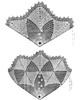 Illustration of crocheted large and small doilies