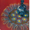 Blue Crochet Flower Ruffled Doily Pattern 