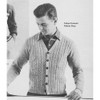 Vintage Mans Cable Cardigan Knitting Pattern 