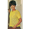 Vintage Knitted Top Pattern with Short Sleeves, Button Front