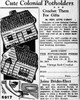 Mail Order No 5917 crochet potholders newspaper advertisement 