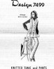 Knitted Cable Top Pantsuit Pattern, Mail Order Design 7499