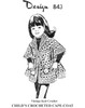 Girls Cape Coat Crochet Pattern, Mail Order Design 843