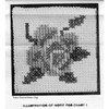 Rose embroidery illustration on crocheted rug