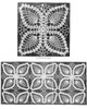 Pinepple Square Crochet Pattern stitch illustrtion with layout