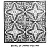 Crochet illustration of joined spiderweb squares