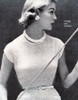 Knitted Straight Dress, Openwork Yoke, Vintage 1955