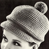 Newsboy Crocheted Hat Pattern, Vintage 1960s