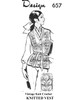 Knitted Vest Pattern, Raised Leaf Panel, Mail Order Design 657