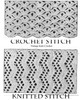 Knit Crochet pattern Stitch Illustration for Stoles