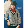 Crochet V-Neck Tweed Sweater Pattern, Columbia Minerva