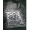 Rose Embroidered Crochet Rug Pattern with fringe