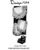 Filet Crochet Rose Chair Set Pattern with Pineapple Border; Design 7354