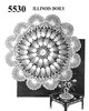Crocheted Illinios Doily Pattern, Lacy wheel with scalloped border