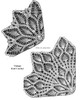 Illustration of small large crocheted pineapple doilies