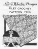 Filet Crochet Tablecloth Pattern, Leaf Motif, Mail Order 1726