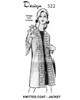 Knitted Jacket or Coat Pattern, Leaf Panels, Laura Wheeler Design 6522