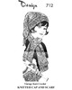 Knitted Stocking Cap with Scarf Pattern, Mail Order Design 712