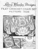 Filet Crochet Pond Lily Pattern, Initials Laura Wheeler Design 1528