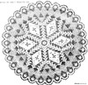 Illustration of cross and crown centerpiece doily pattern