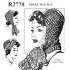 Easy Crochet Hat Scarf Pattern, Mail Order R-2778