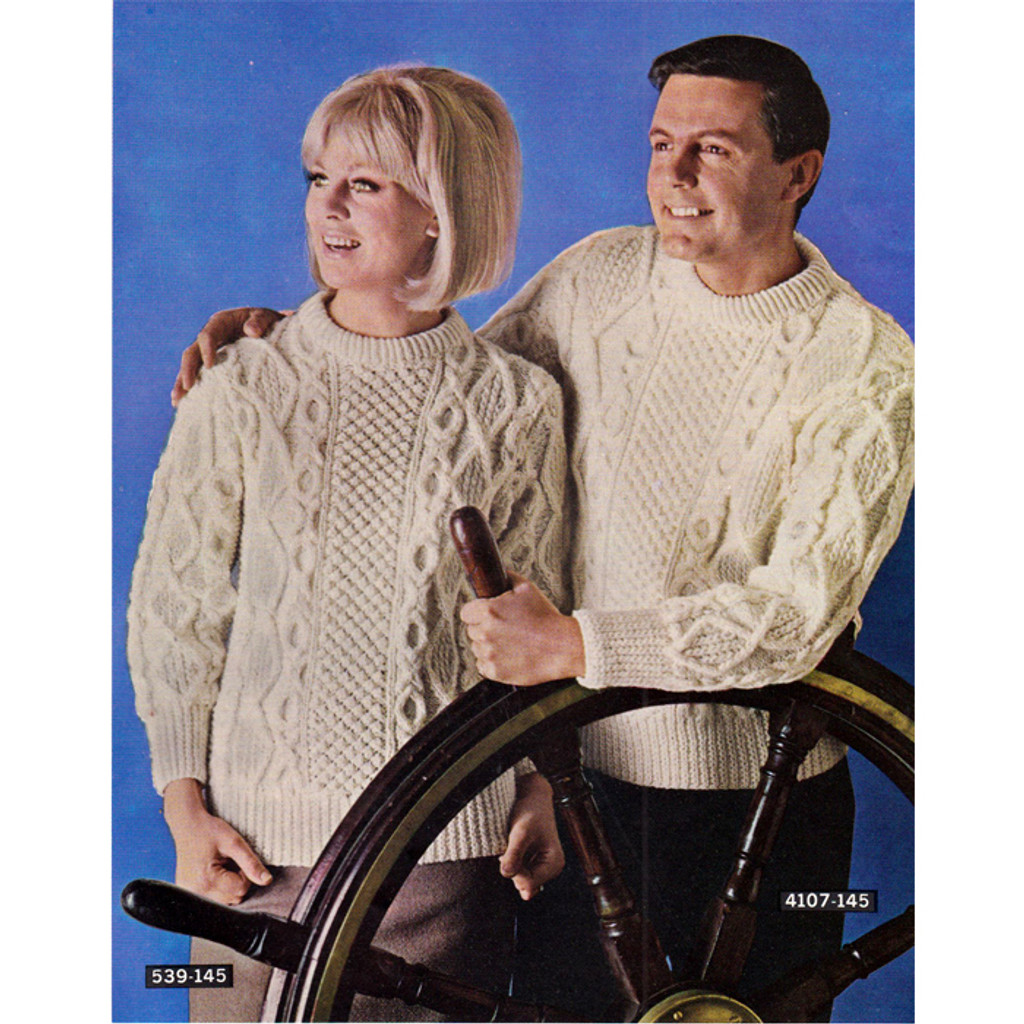 Cabled Ropes Sweater Knitting Pattern For Men Misses