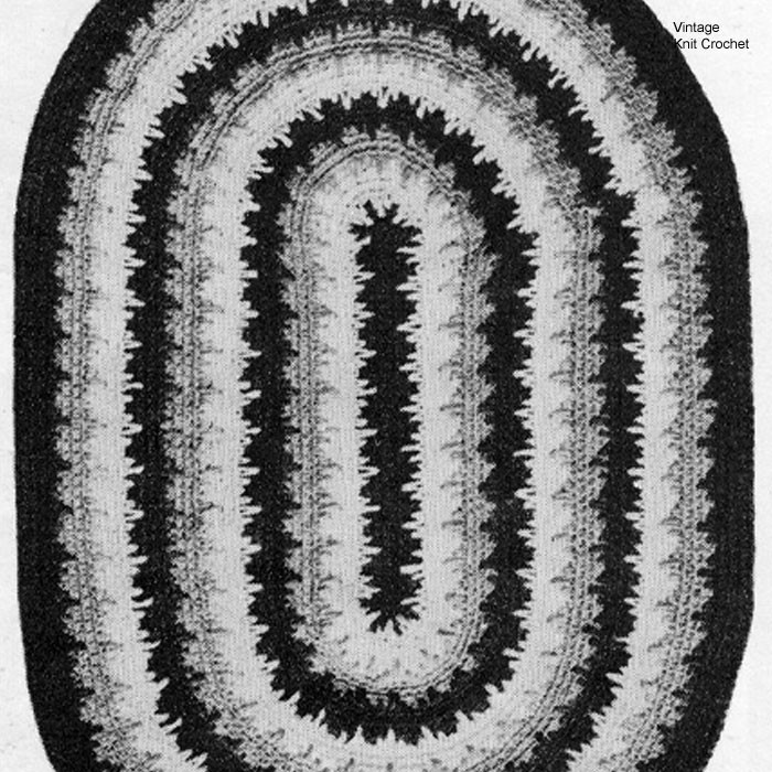 Easy Crochet Oval Area Rug Pattern in Three Colors