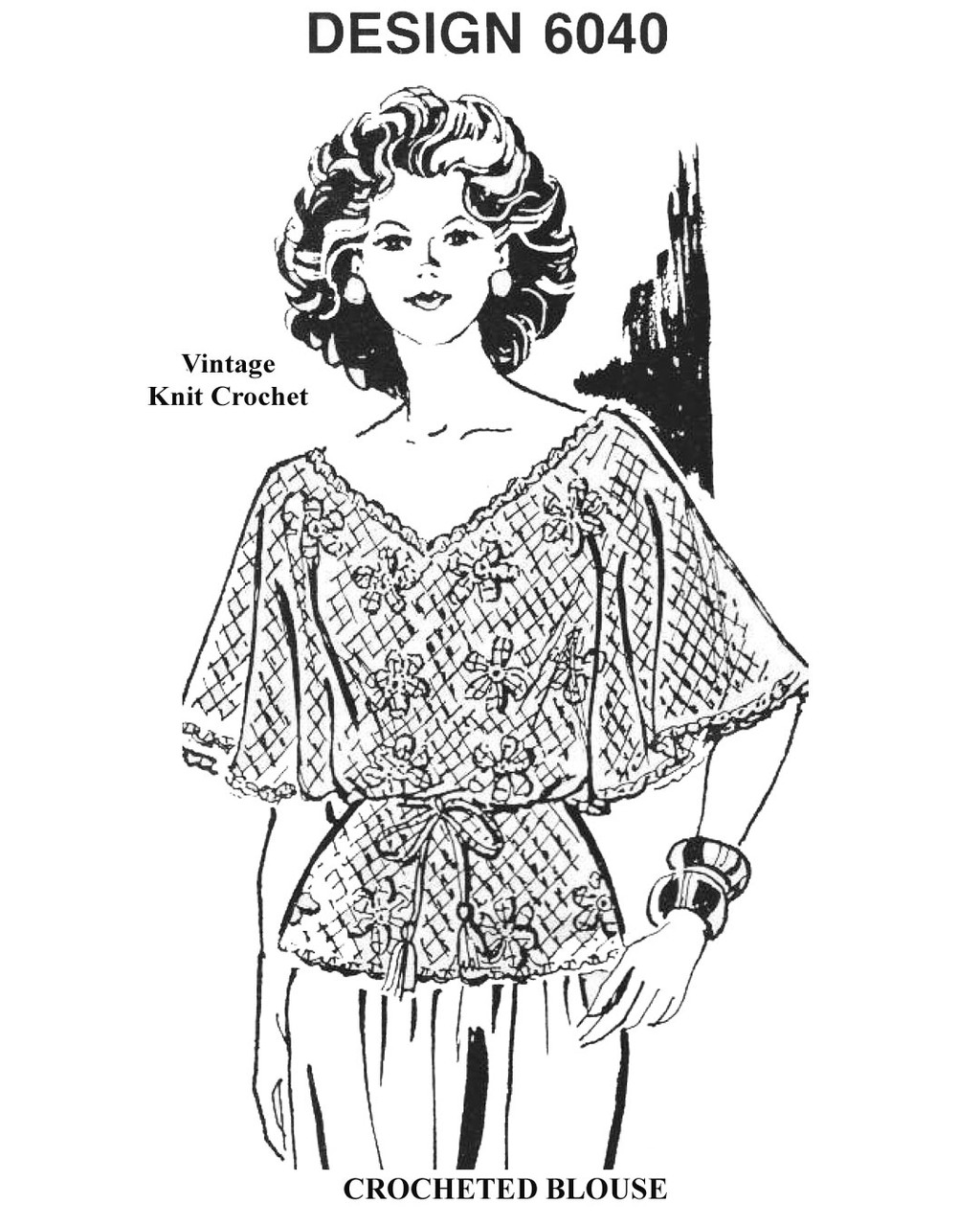 Crochet Daisy Squares Blouse Pattern, Plus Size DESIGN ^)$)