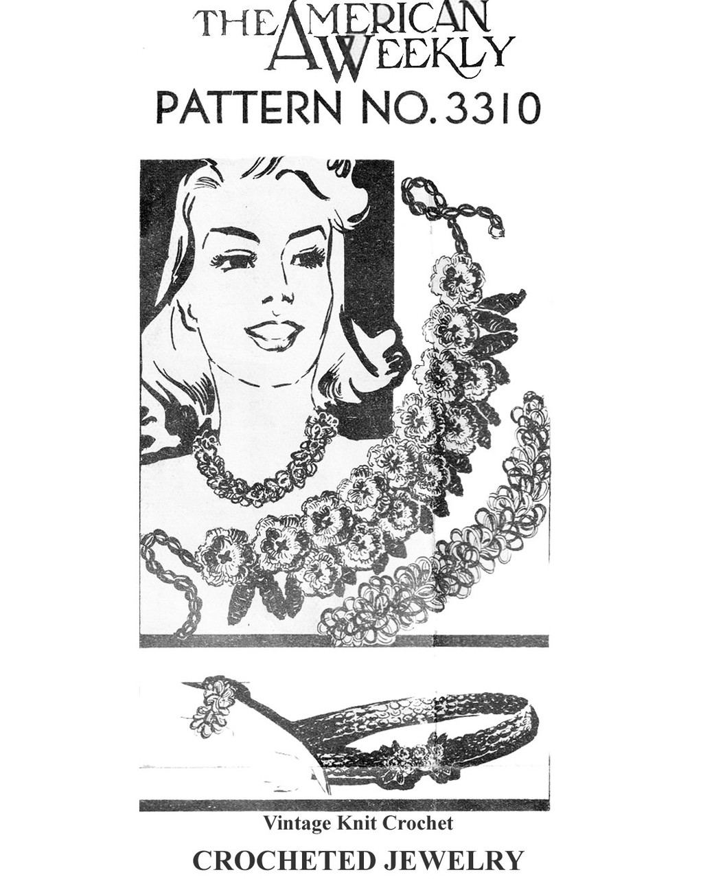 Easy Crochet Jewelry Pattern in Guimp.