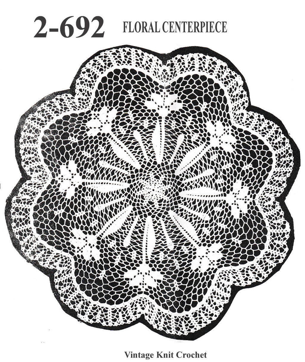 Centerpiece crocheted doily pattern, Anne Cabot 2692