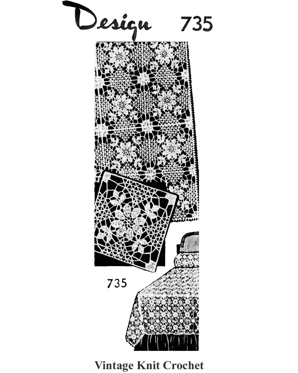 Morning Star Crochet Motif Pattern, Design 735