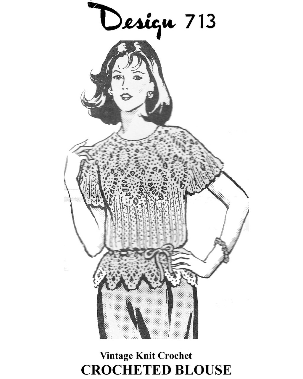 Pinepple Crocheted Blouse Pattern for Design 713