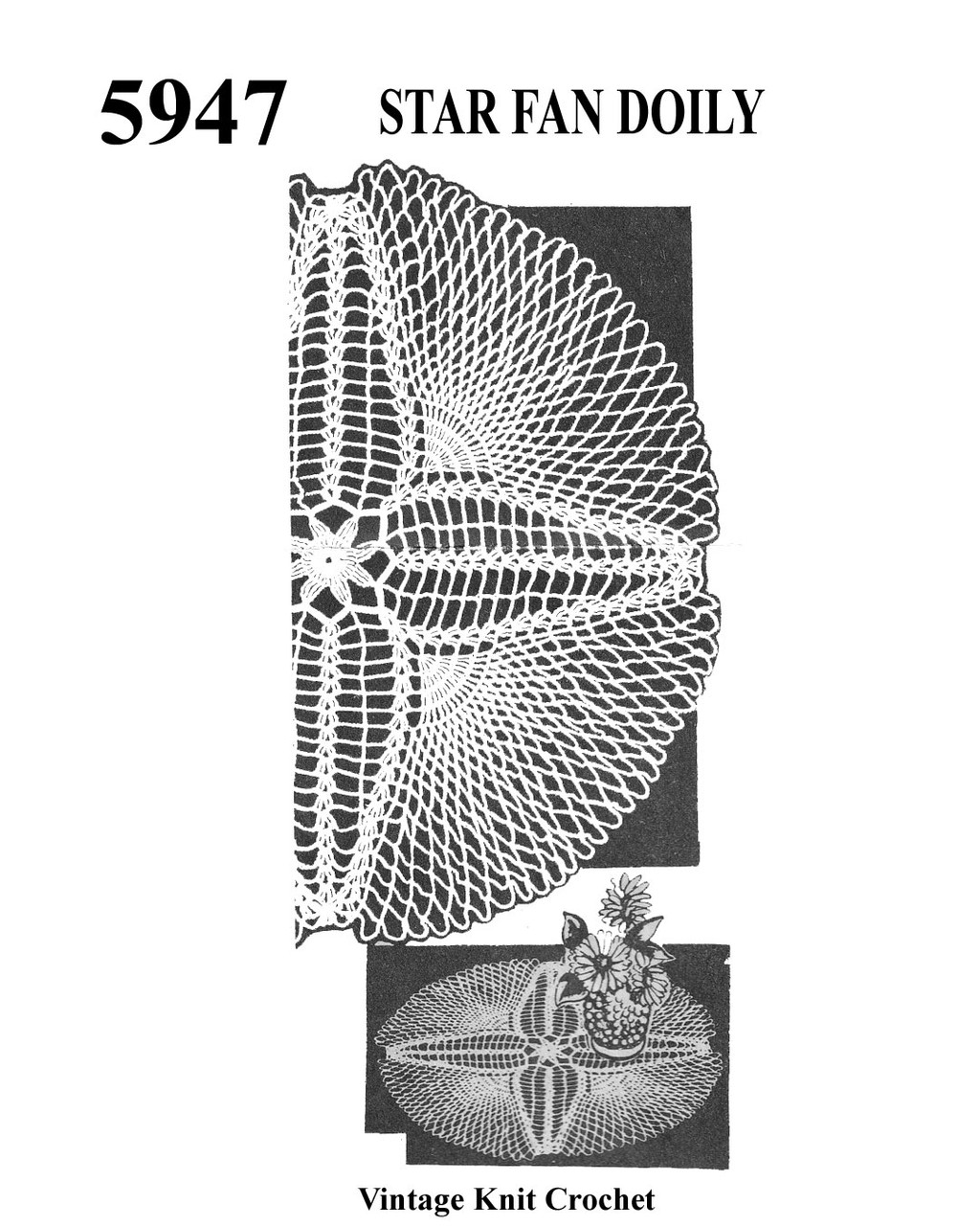 12-1/2 inch star fan doily pattern, Mail Order 5947