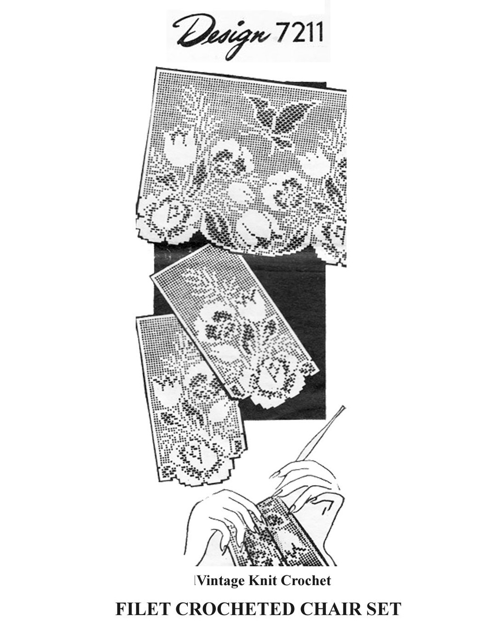 Flower Garden with Butterfly in Filet Crochet, Alice Brooks Design 7211